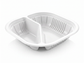 PIATTO QUADRATO BISCOMPARTO TERMOSALDABILE IN PP BIANCO MM 180X180 H 38 G 14