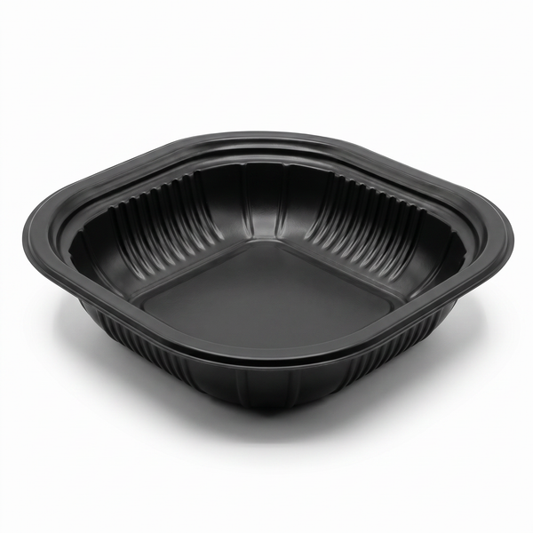THERMOSEALABLE SQUARE PLATE IN BLACK PP MM 180X180 H 38 G 11