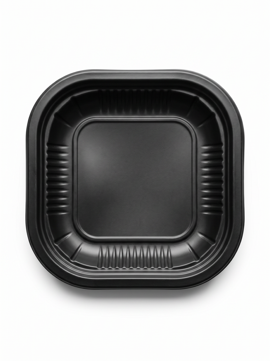 PIATTO QUADRATO TERMOSALDABILE IN PP NERO MM 180X180 H 38 G 11